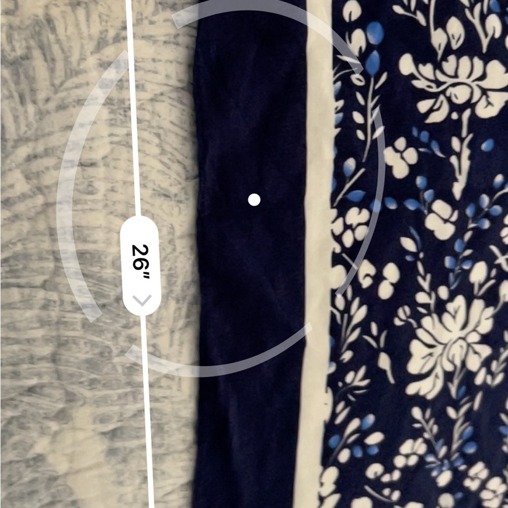 Floral Navy and White Scarf - Picture 4 of 5